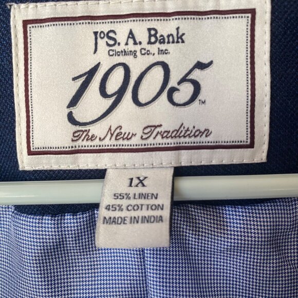 Jos. A. Bank 1905 Men 1X Navy Linen Vest Waistcoat Button Front Wedding Formal - Picture 4 of 7